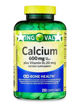 Spring Valley Bone Health: bouteille calcium D3 600 mg, soutien quotidien des os.
