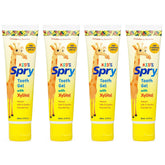 Spry dentifrice xylitol bébé, tube visible, soin doux et sans fluor.