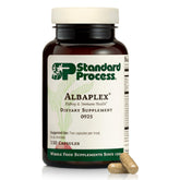 Albaplex de Standard Process: capsules en bouteille pour une prise quotidienne facile.