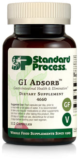 Standard Process GI Adsorb – bouteille de capsules, soutien digestif potentiel au quotidien.