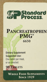 Standard Process Pancreatrophin PMG, emballage prêt à l’emploi, pratique pour routine quotidienne.