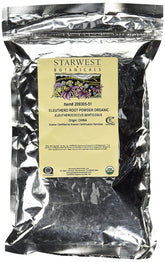 Starwest Botanicals Eleuthero poudre — bouteille, prêt à soutenir l'énergie au quotidien.