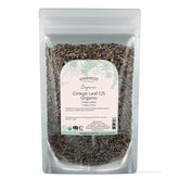 Starwest Botanicals Ginkgo — feuille coupée et tamisée prête à infuser.