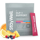 Stay-Well Naturals GLP-1 boisson en préparation, support potentiel de satiété.