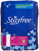 Stayfree Maxi Super – emballage visible, protection fiable au quotidien pour rester au sec.
