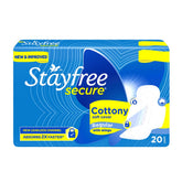 Stayfree : paquet de 20 protections avec ailes cotonées pour rester au sec.