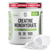SteelFit Creapure Créatine Monohydrate, flacon 150 g pour l'entraînement.