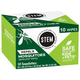 STEM repousse les moustiques, lingettes pack 10, pratiques à emporter