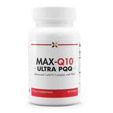 Stop Aging Now MAX-Q10 ULTRA - bouteille softgels, soutien potentiel à la vitalité quotidienne.