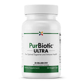 PurBiotic Ultra Stop Aging Now en boîte, gélules végétales pour soutenir la digestion potentielle.