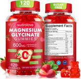 Gommes sudrolove magnesium 600mg en bouteille, soutien potentiel au calme et au sommeil.