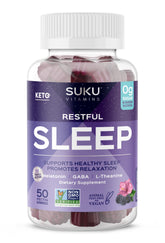 SUKU Restful Sleep Gummies dans leur emballage, idéal pour la routine nocturne