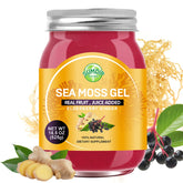 SumDIP gel-seamoss bouteille rapprochée, potentiel soutien digestif et immunitaire.