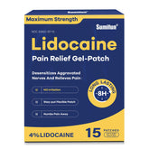 Sumifun bandes adhésives lidocaïne 4% en boîte de 15, soulagement ciblé et pratique.