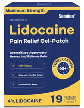 Sumifun patch lidocaïne 4% appliqué sur le dos, soulagement rapide