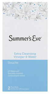 Summer's Eve Douche Extra Vinaigre et Eau, bouteille prête à l’emploi et rafraîchissante.