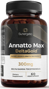 Sunergetic annatto-tocotrienols bouteille, soutien antioxydant et énergie quotidienne.