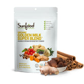 Sunfood Mélange Lait Doré emballage, prêt pour découvrir une boisson réconfortante.