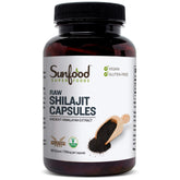 Sunfood Shilajit Capsules, résine Himalaya brute pour énergie naturelle potentielle.