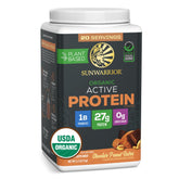 Sunwarrior Protéine Végétale Chocolat Beurre d'Arachide, shake appétissant pour recharge musculaire.