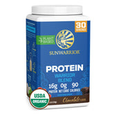 Sunwarrior protéine végétale chocolat en poudre, idéale pour shakes protéinés quotidiens.