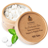 Boîte métallique SuperBee Dentos avec pastilles menthe verte prête à l’emploi.