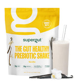 Supergut Shakes Prébiotiques vanille — bouteille prête pour une collation riche en protéines et fibres.