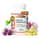 Bouteille Superior Formulas Senolytic+ montrant la livraison liposomale et absorption optimisée.