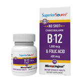Superior Source B12 cyanocobalamine, tablettes sous-langue pour énergie rapide