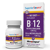 Superior Source B12, tablette sublinguale, dissolution rapide pour soutenir l'énergie.