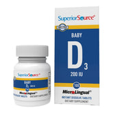 Superior Source Bebe D3 — tablette microlinguale, dissolution rapide sur la langue, soutien osseux.