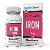 Superior Source Just Women – tablettes sous-langue, absorption rapide du fer ferreux fumarate.