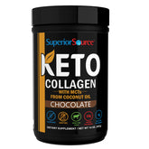 Superior Source Keto Collagen poudre chocolatée prête à mélanger, soutien potentiel à peau et cheveux
