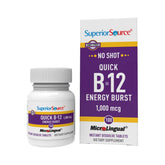 Superior Source NO SHOT Energy B-12, tablette sublinguale à dissolution rapide pour énergie