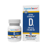 Superior Source Vitamin D3 – bouteille et étiquette, soutien potentiel des os
