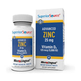 Zinc 25 mg Superior Source, tablette sublinguale, absorption rapide.