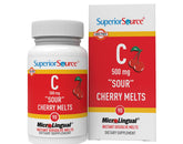 Superior Source vitamine C 500 mg, tablette sublinguale cerise acide, dissolution rapide.