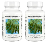 Melia Supreme de Supreme Nutrition, botella de cápsulas de neem para uso diario.