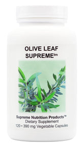 Supreme Nutrition bottle front view showing label and 120 vegetarian capsules benefit clarity