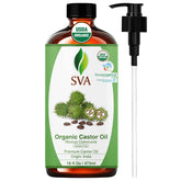 Huile de ricin SVA bio avec pompe, pratique et hydratante.