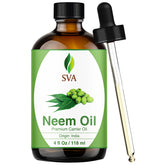 SVA Neem Oil bouteille 4oz avec pipette, application précise sur peau et cheveux.