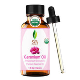 SVA ORGANICS huile de géranium — bouteille pratique pour diffusion aromatique