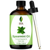 SVA ORGANICS huile essentielle menthe poivrée en bouteille avec pipette pour une application précise.