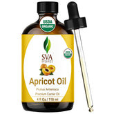 SVA Organics huile noyau d'abricot — flacon, hydratation cutanée légère