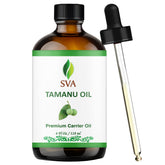 Huile Tamanu SVA ORGANICS en bouteille avec pipette pour application ciblée sur la peau.
