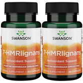Swanson 7-Hmrlignans – bouteille et gélules, soutien potentiel à la vitalité générale.