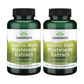 Swanson Agaricus Blazei Extract capsules 500 mg, emballage double, soutien immunitaire potentiel.