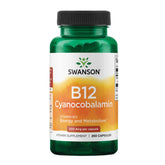 Swanson B12 cyanocobalamine – bouteille 500 mcg, énergie potentielle et soutien nerveux