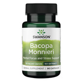 Swanson Bacopa Monniera : capsule d’extrait 10:1 50 mg pour mémoire et concentration