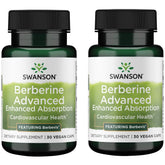 Swanson Berberine Advanced: bouteille fermée, soutien potentiel à la santé générale.